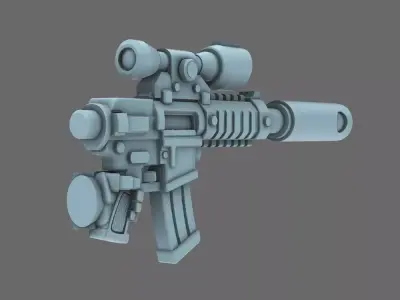 Space Knights AR Style Huntsman Rifle LEFT 3D print model
