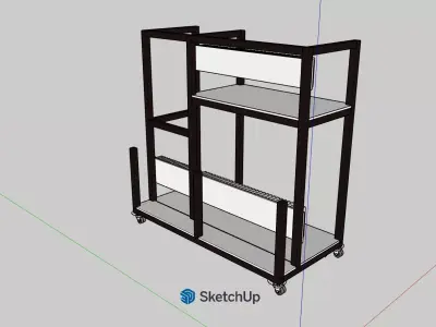 Professional Mobile Sheet Goods and Lumber Rack 3D model