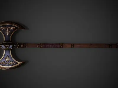 Vehemence - Inquisitor Battle Axe Low-poly 3D model