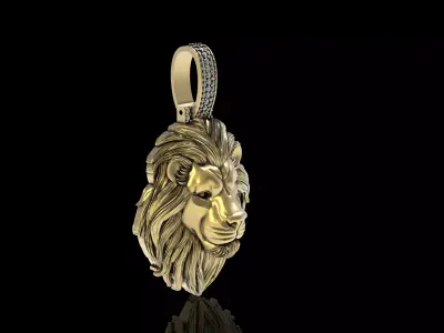 Lion Face Pendant 3D print model