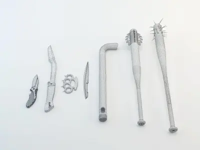 WEAPON MELEE KIT - SUBDIVISION READY 3D model