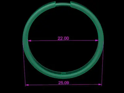 Earring Hoop LARGE SIZE 22mm Inside Diameter 3D print model