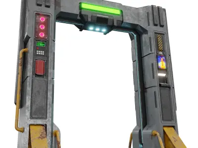 Cyberpunk Security Checkpoint 3D model