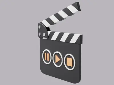 Cartoon Clapper Board 3D model