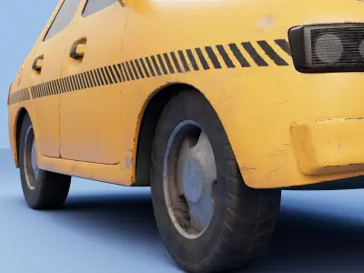 Cartoon Taxi car Free 3D model