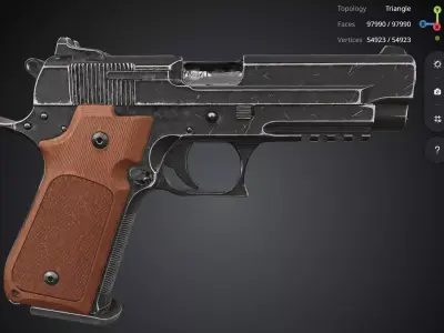 Brown Pistol 3D model