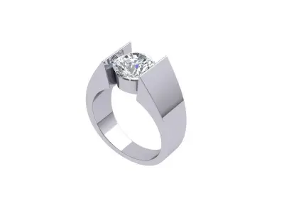 Solitaire Engagement Ring 3D print model 84