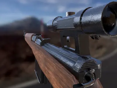 GEWEHR 43 Low Poly Sniper Rifle Low-poly 3D model