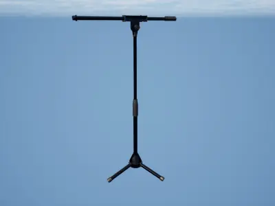 High Quality Recording Studio Mic Tripods and Mic Clip 3D model