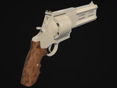 12-shot Revolver Low-poly 3D model