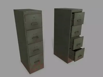 Cabinet metal filing Low-poly 3D model purchase