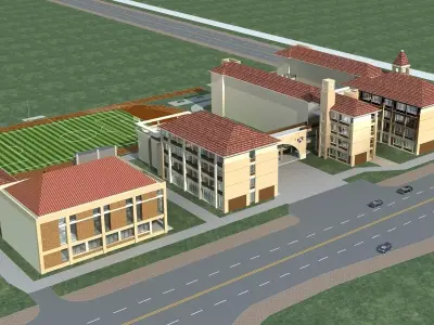 School Building 3D model 20