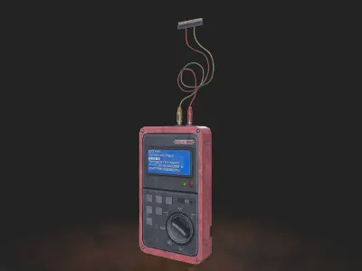 Decoder cell phone with wire Low-poly 3D model
