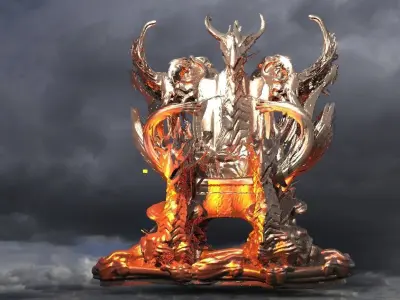 Gold Underworld throne Collection 1  3D model