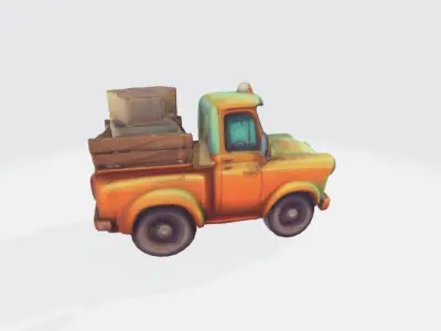 Pickup cartoon truck 3D model