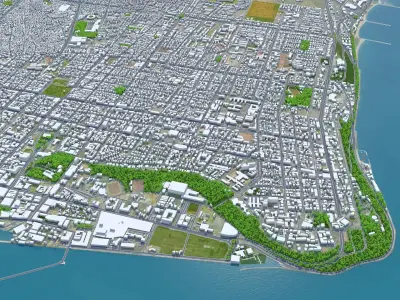 Maputo Mozambique 30km AI Low-poly 3D model