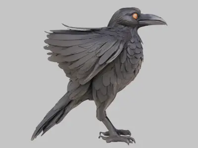 3D Raven Model Low-poly 3D model