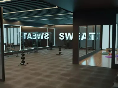 GYM Interior Low-poly 3D model buy
