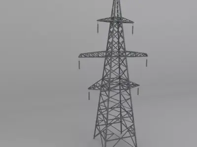 Column Power Lines 1 Low-poly 3D model