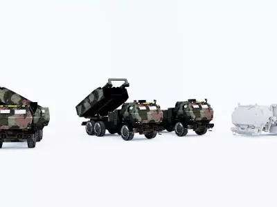 HIMRAS three military vehicles Low-poly 3D model
