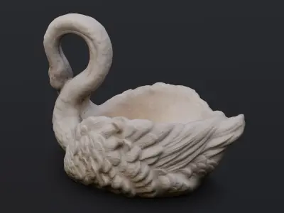 Swan Sculpture 3D Model  Low-poly 3D model