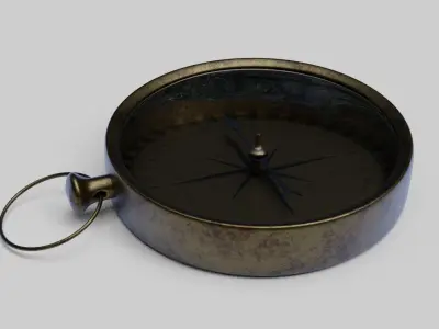 Old compass Low-poly 3D model