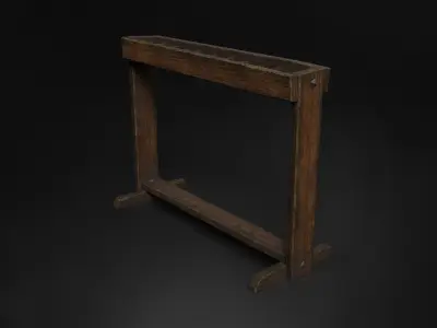 Medieval Sword Holder AAA Wooden Weapon Stand Low-poly 3D model