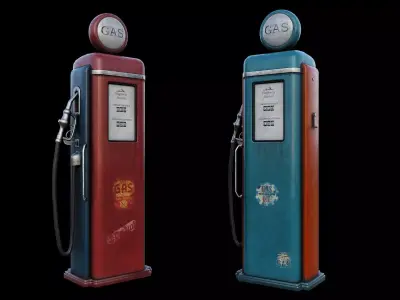 gas station  3D model purchase