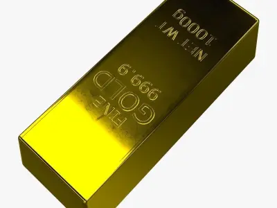 Gold Bar 3D model buy