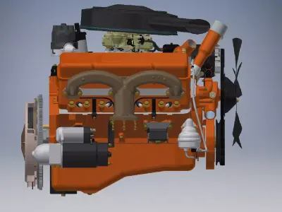 V8 Engine Assembly 3D Model 3D model