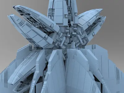Star Flower Ship design Ships 3 3D model