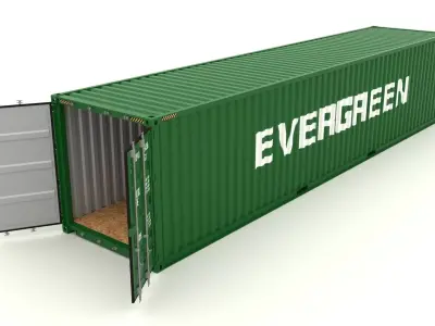 Shipping Container Evergreen 3D model purchase