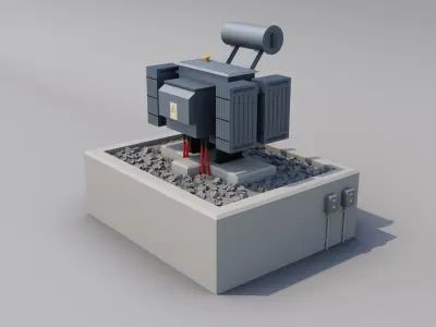Power Transformer Low-poly 3D model buy