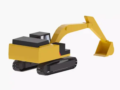 Excavator Construction 349E L Simplified Low-poly 3D model