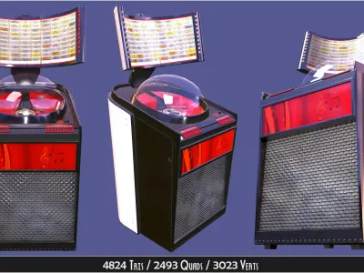 Vintage Retro Rockola Jukebox model 2 Low-poly 3D model