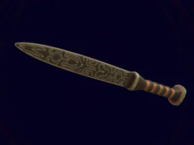 Dagger knife Low-poly 3D model get