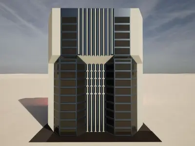 Sci-Fi multi-storey building Free low-poly 3D model