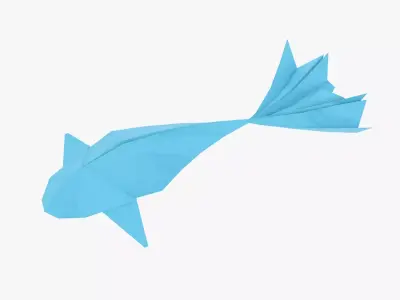 Origami Koi Fish Low-poly 3D model