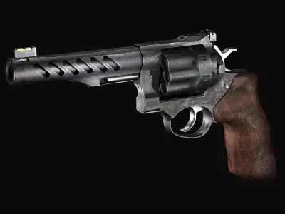 GP100 Revolver Low-poly 3D model