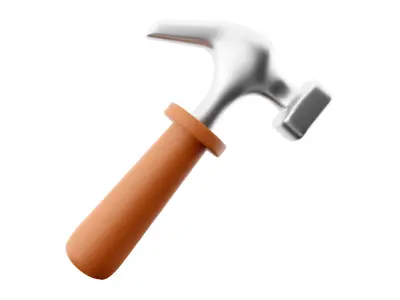 Hand hammer cartoon icon 3D model