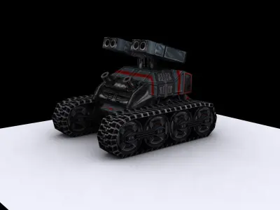 High-gun artillery collection Low-poly 3D model