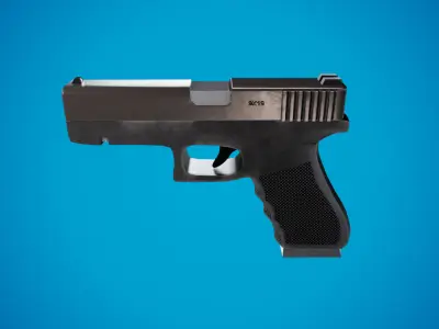 Glock 9mm pistol low poly Low-poly 3D model