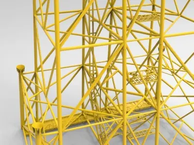 8-pile jacket Free 3D model