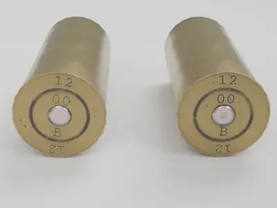 12-Gauge Brass Shotgun Shells Low-poly 3D model