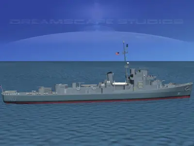 Destroyer Escort DE-57 USS Fog 3D model
