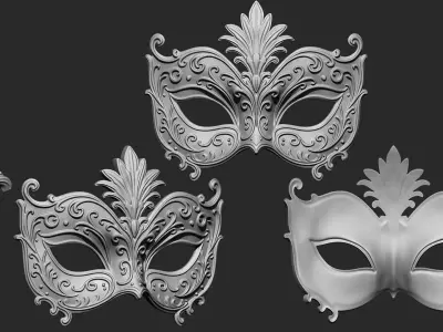Masks IMM OBJ Brushes 40 in one vol 4 3D model