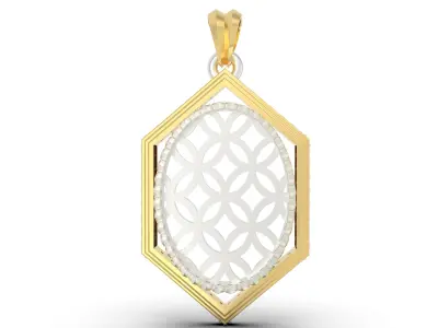 pendant with gem stones 3D print model