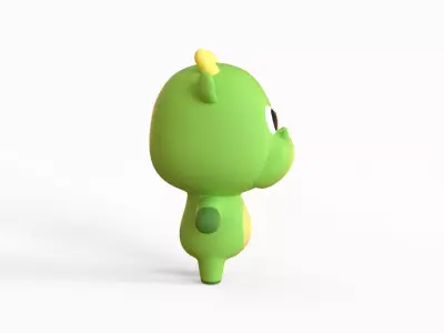 Cartoon Dragon - Chubby Animal Rigged Low-poly 3D model