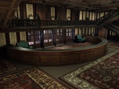 15 Room Victorian Hotel Mansion Manor House 3D model