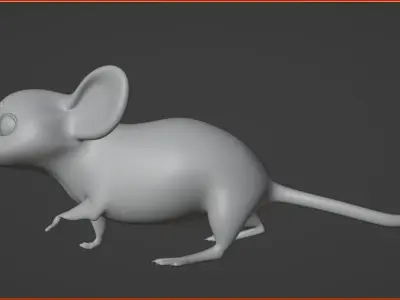 Rigged cartoon Baby Mouse Low-poly 3D model Low-poly 3D model